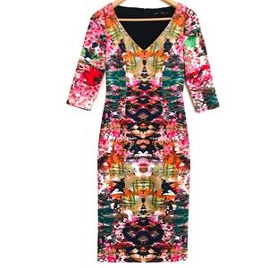 Black Halo Sherilyn Floral Sheath Dress Size 0